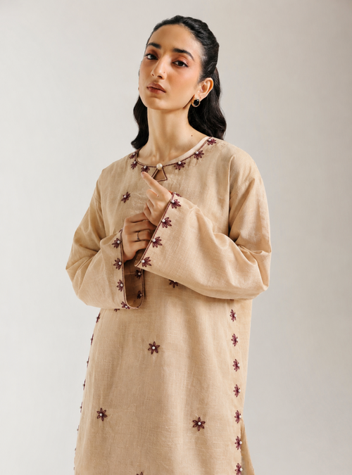 Hand Embroidered Khadar 2-Piece Set